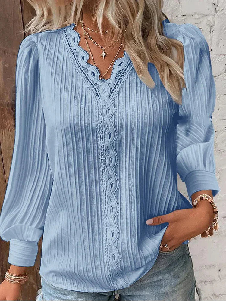Sam™ | Blusa con Detalles de Chifón y Encaje