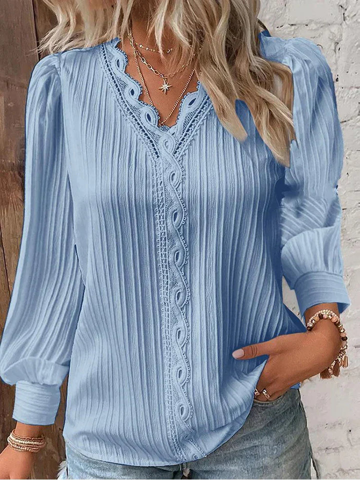 Sam™ | Blusa con Detalles de Chifón y Encaje