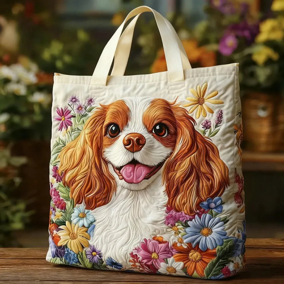 Perrito en Flor | Tote Artesanal con Acolchado