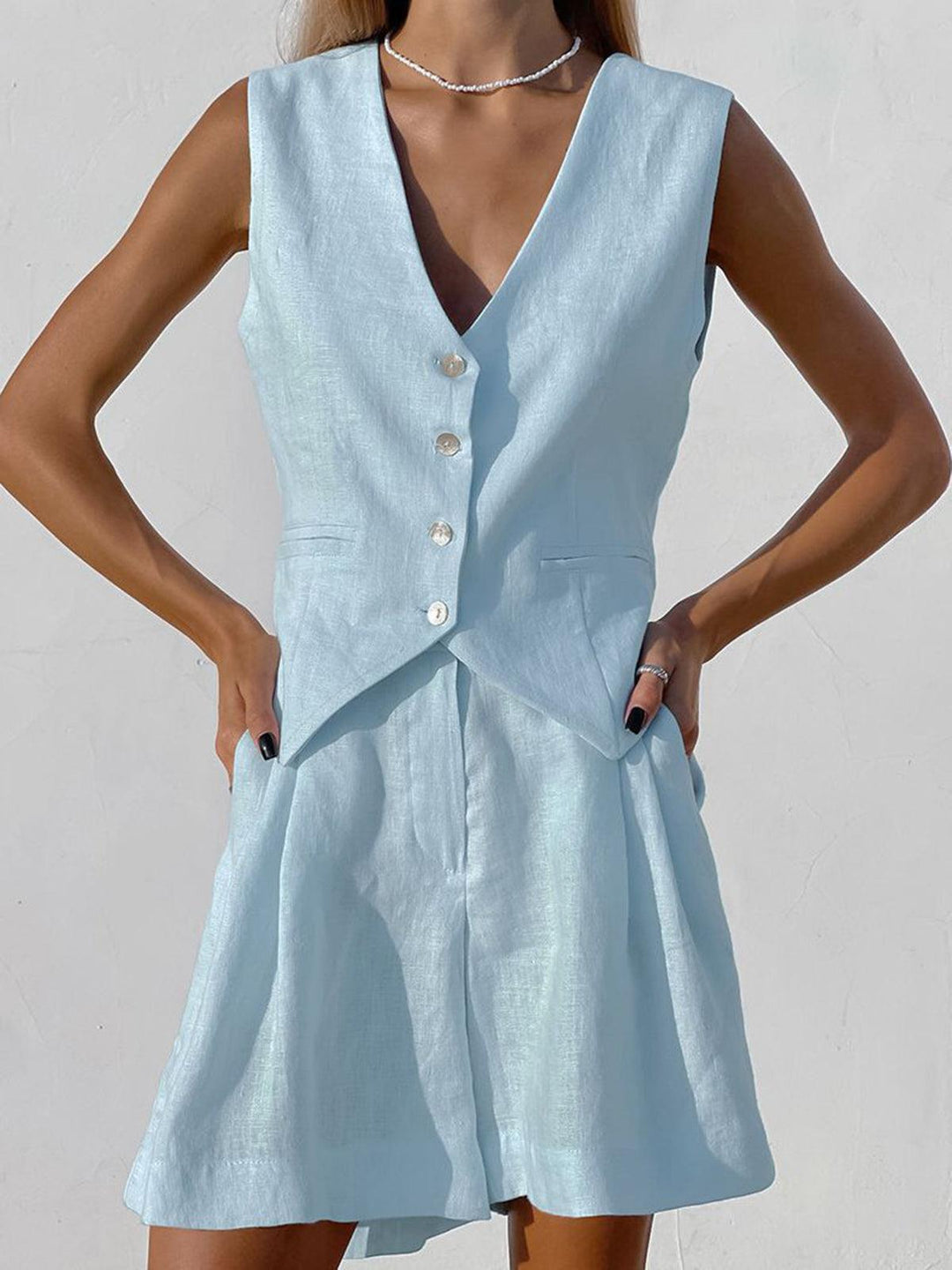 Conjunto de Dos Piezas con Pantalones Cortos Sophia