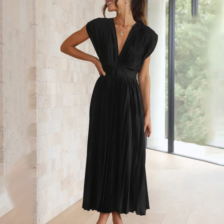 Ellis & Johnson™ | Vestido Midi Plisado Clásico