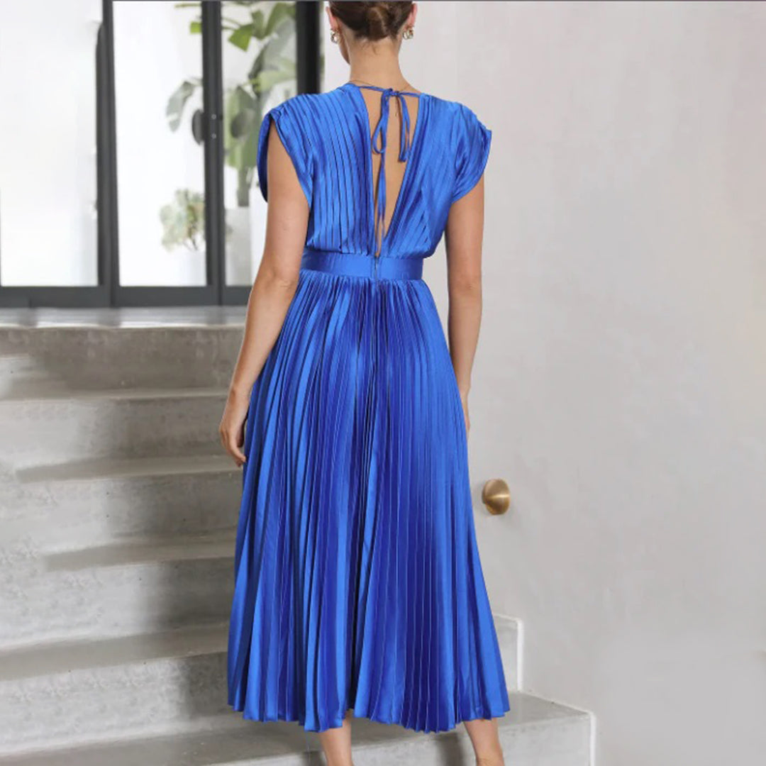 Ellis & Johnson™ | Vestido Midi Plisado Clásico