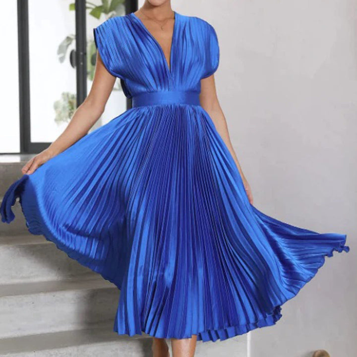 Ellis & Johnson™ | Vestido Midi Plisado Clásico