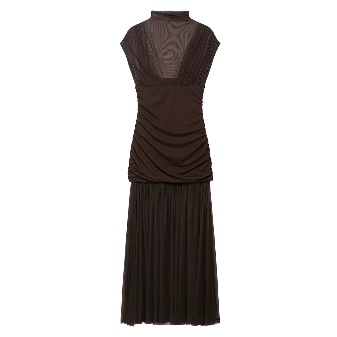 Goi - Vestido largo drapeado con diseño