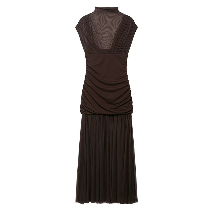 Goi - Vestido largo drapeado con diseño