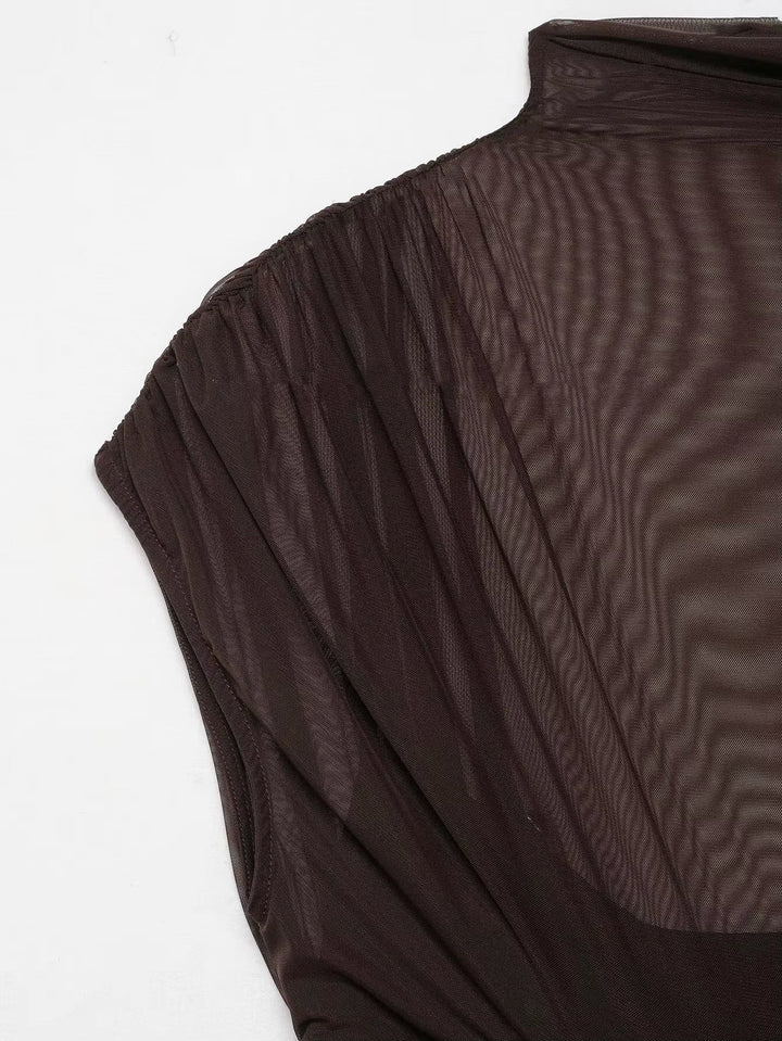 Goi - Vestido largo drapeado con diseño