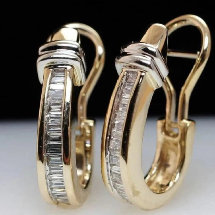 Pendientes vintage de oro con diamantes