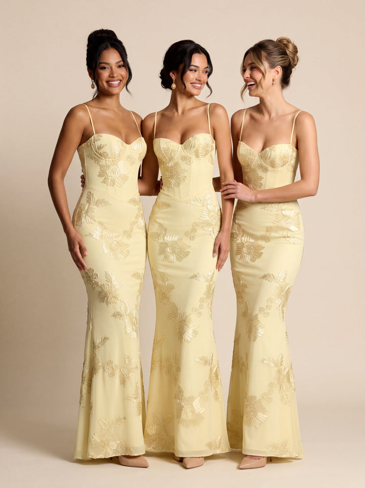 Celestine – Vestido Floral de Reloj de Arena