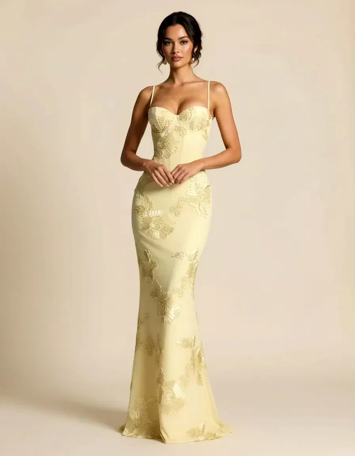 Celestine – Vestido Floral de Reloj de Arena