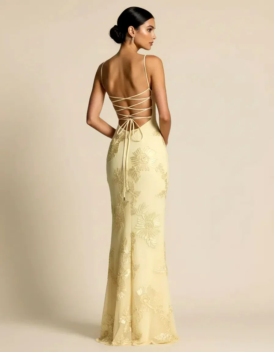 Celestine – Vestido Floral de Reloj de Arena