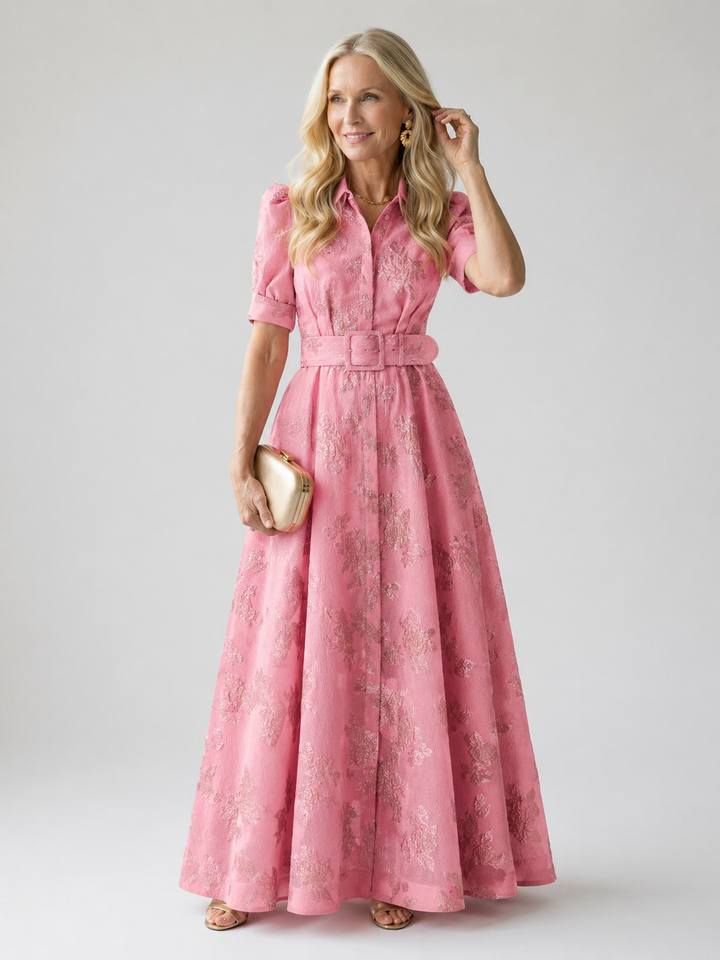 Ellis & Johnson™ | Vestido Maxi Floral con Cinturón