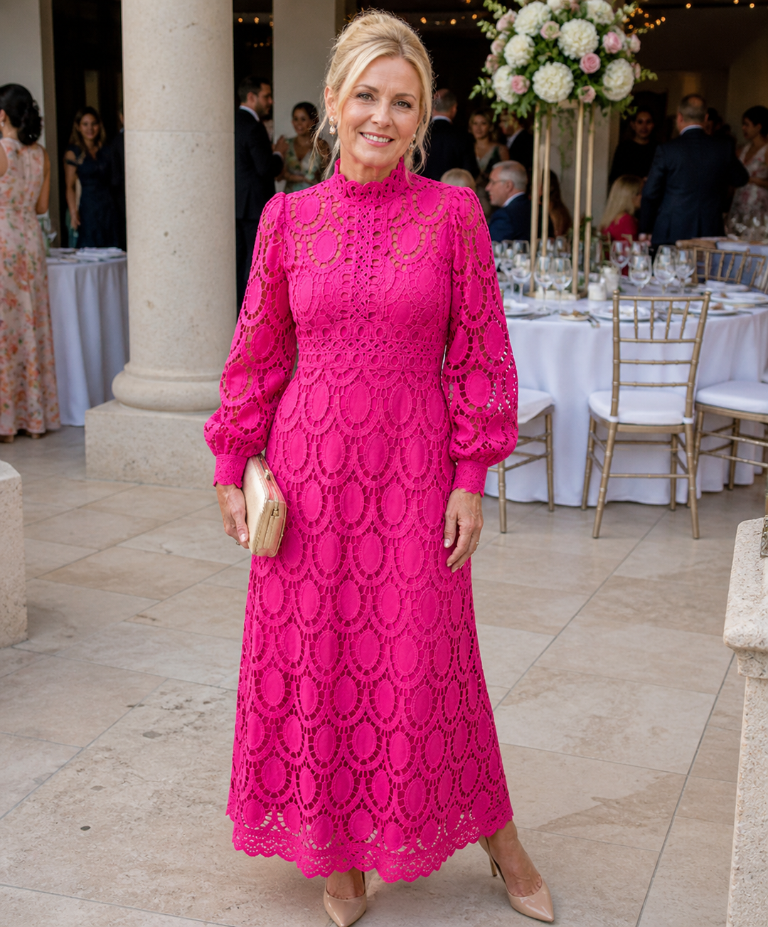 Ellis & Johnson™ | Vestido Midi de Encaje