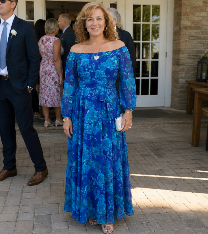 Ellis & Johnson™ | Vestido Maxi Floral con Hombros Al Descubierto