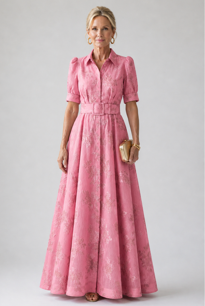 Ellis & Johnson™ | Vestido Maxi Floral con Cinturón