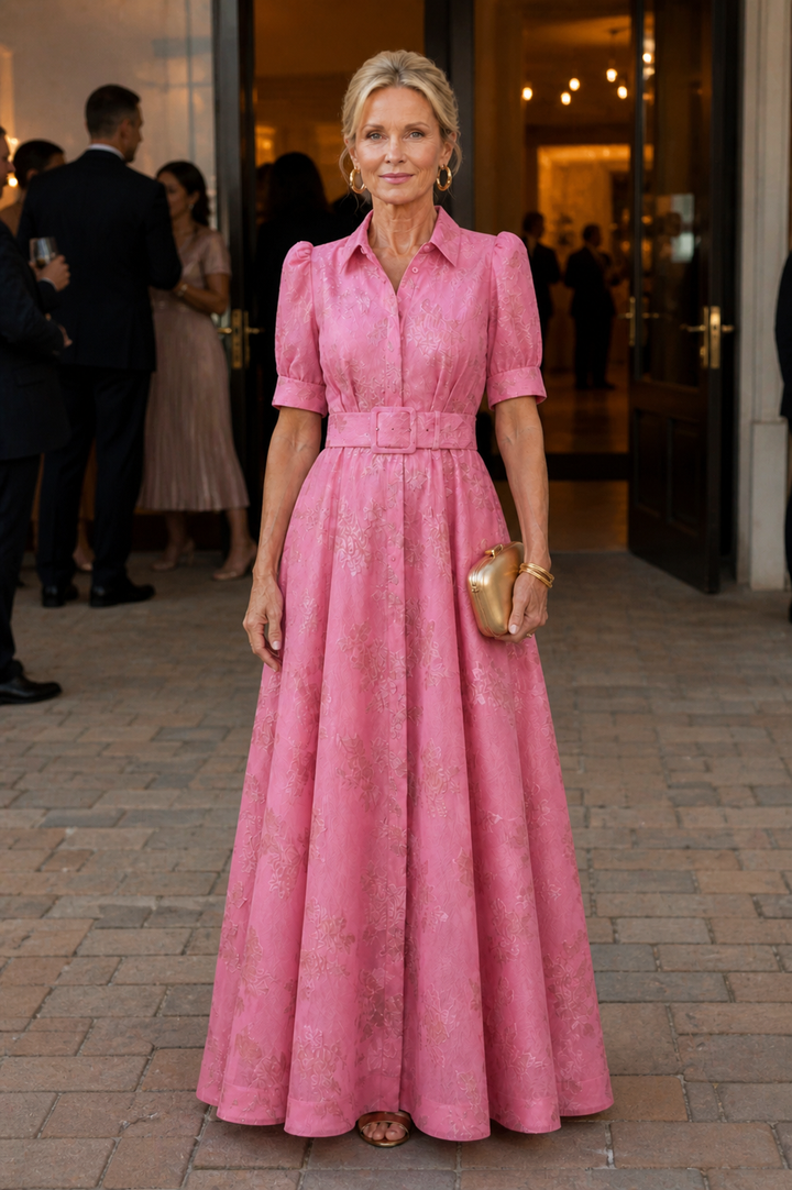 Ellis & Johnson™ | Vestido Maxi Floral con Cinturón