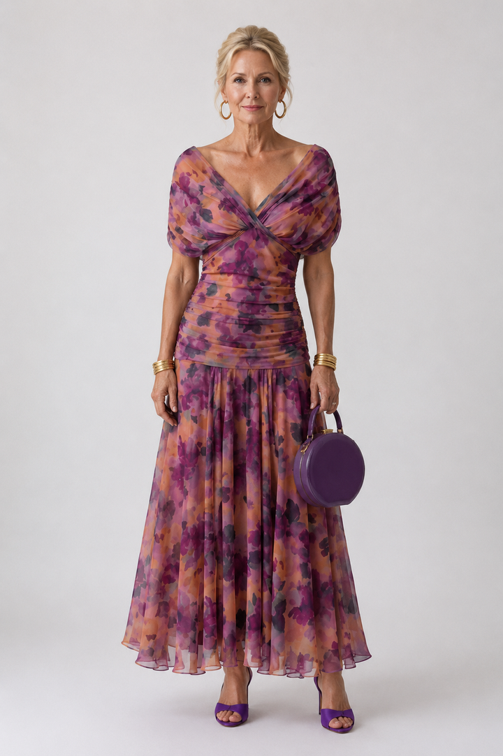 Ellis & Johnson™ | Vestido Midi Fluido