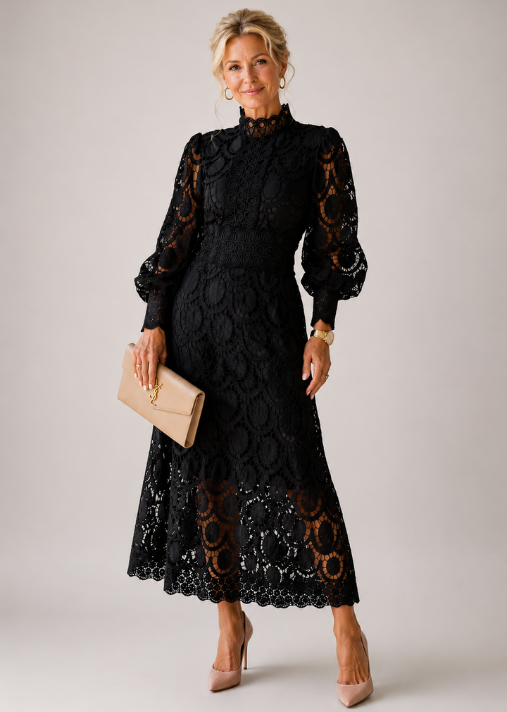 Ellis & Johnson™ | Vestido Midi de Encaje