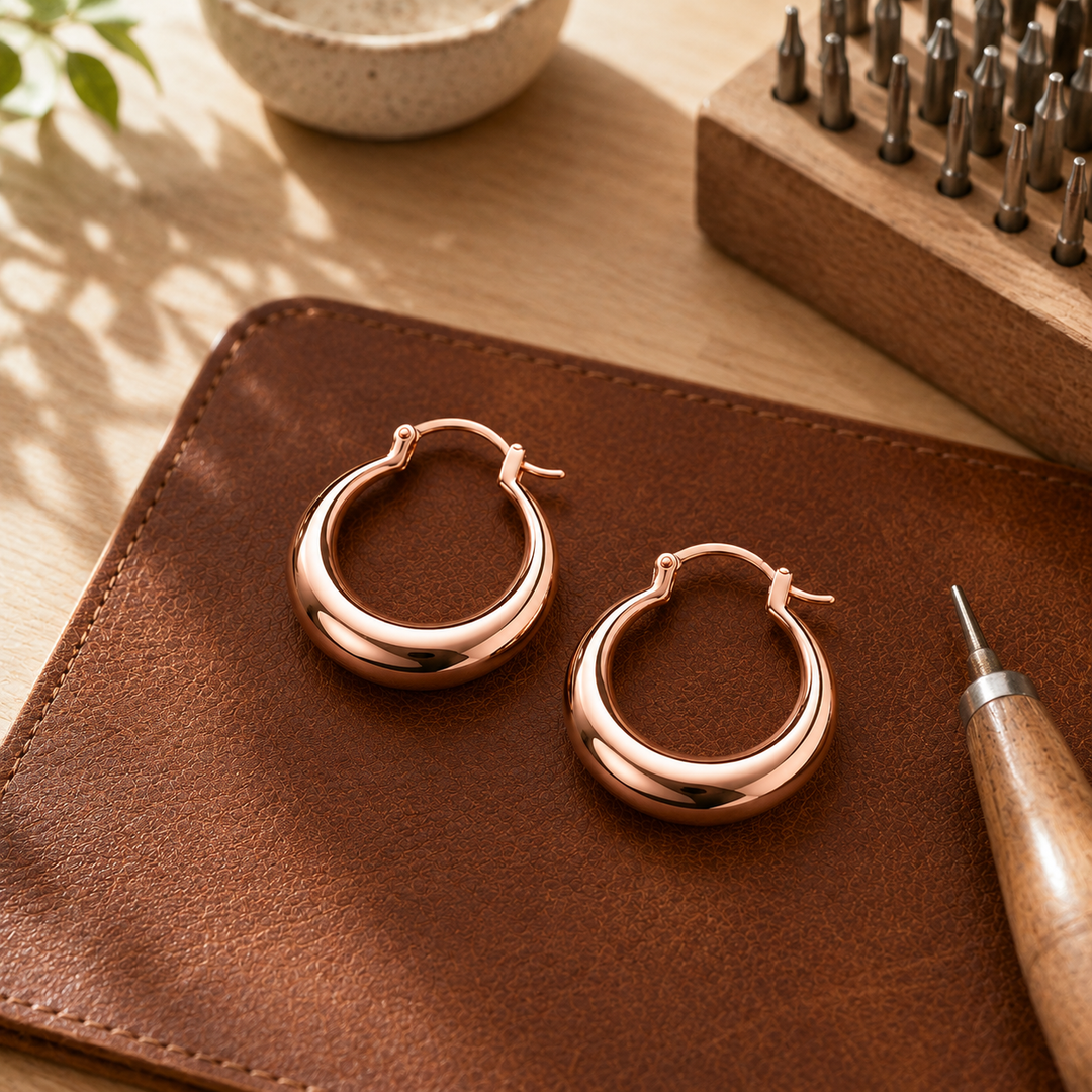 Pendientes de Cobre en Forma de Aro de Patricia