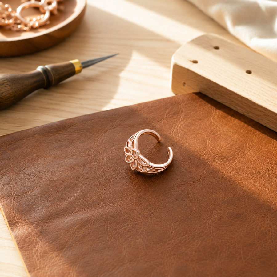 Anillo de Cobre con Pétalos de Patricia
