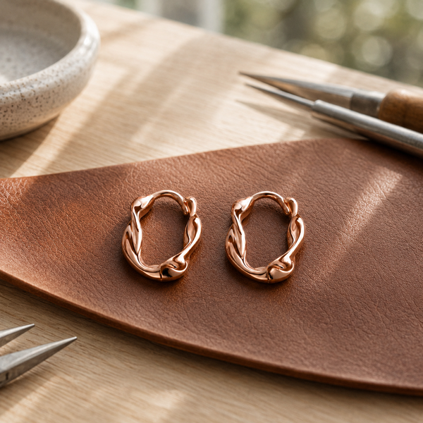 Pendientes de Cobre Swirl de María