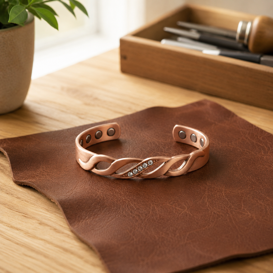 Pulsera de Cobre con Costura de Maria