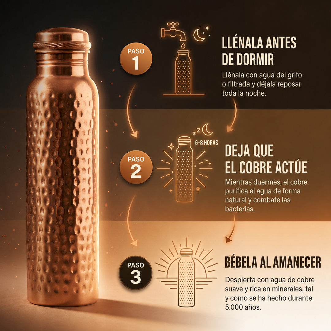 Botella de Agua de Cobre Puro de María