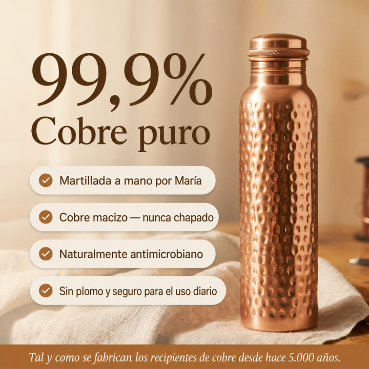 Botella de Agua de Cobre Puro de María