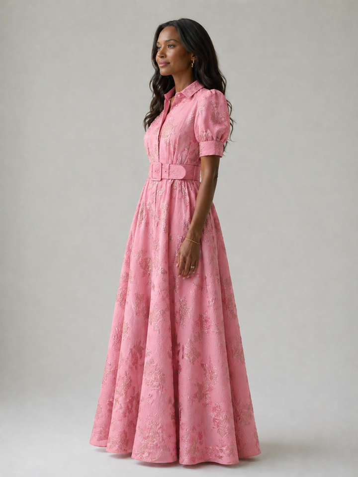 Ellis & Johnson™ | Vestido Maxi Floral con Cinturón