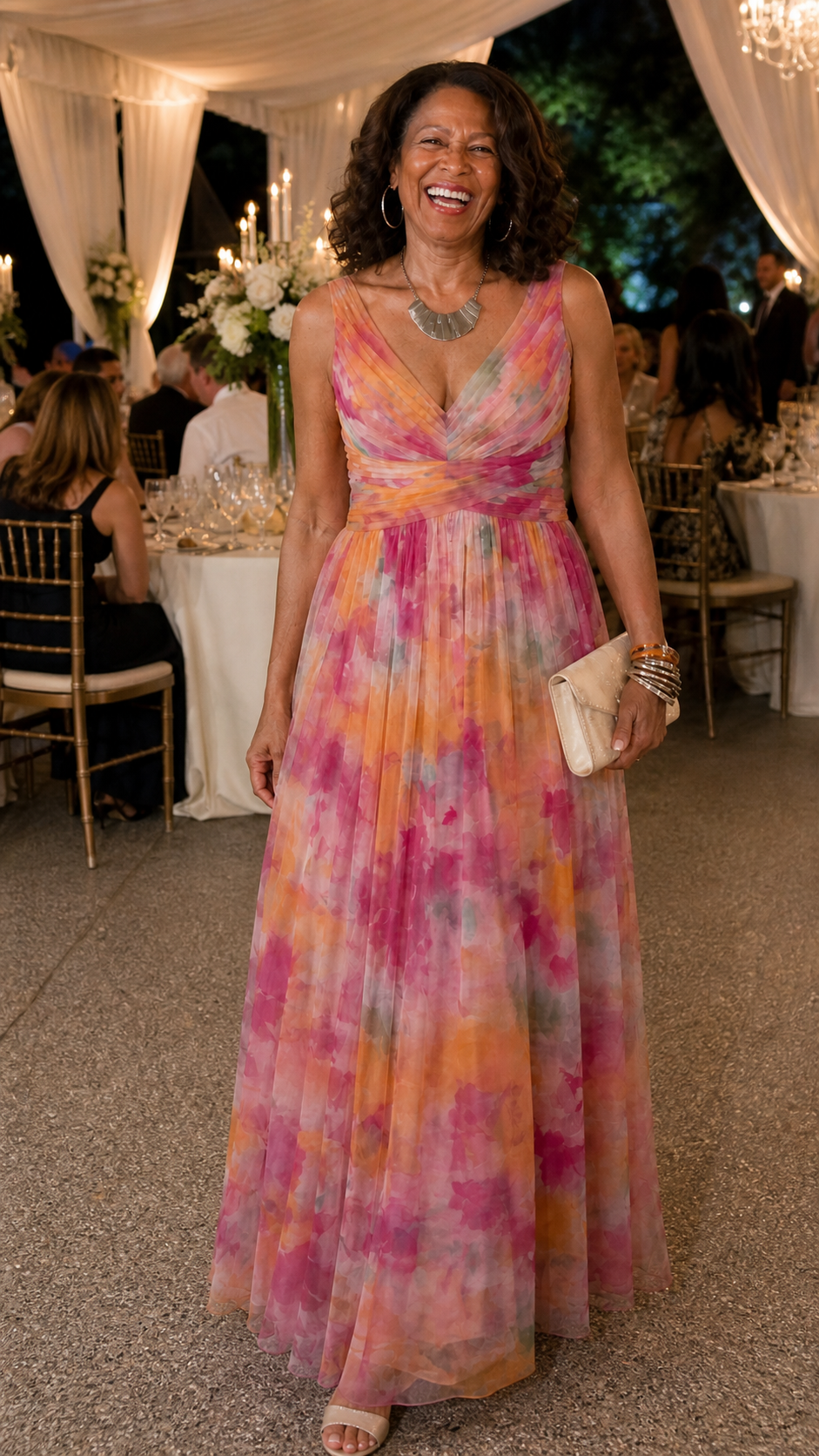 Ellis & Johnson™ | Vestido Maxi de Manga Corta