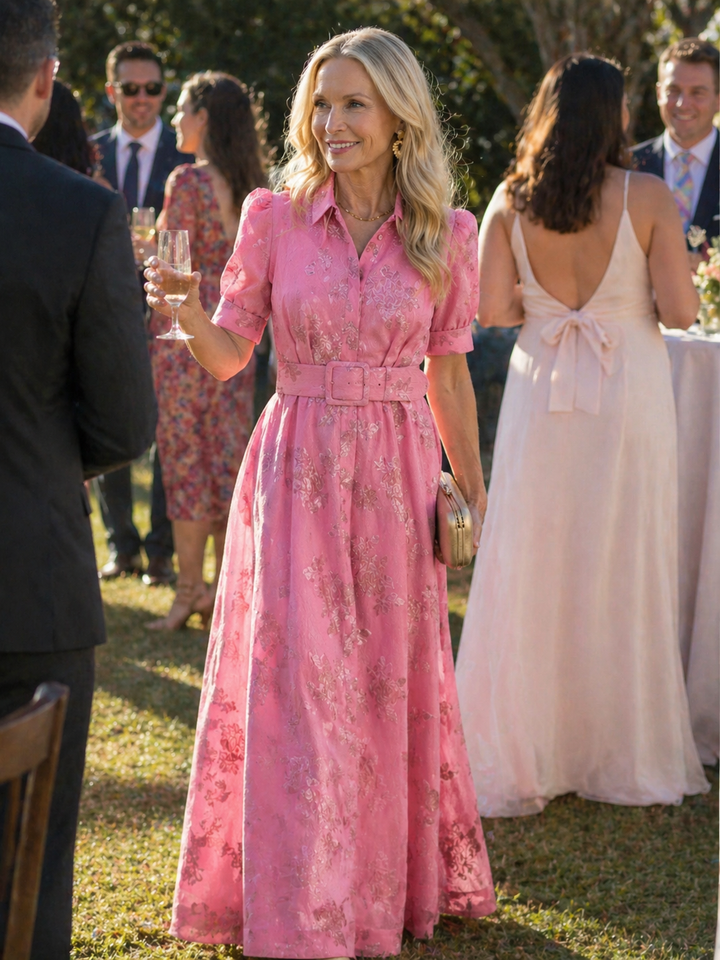 Ellis & Johnson™ | Vestido Maxi Floral con Cinturón