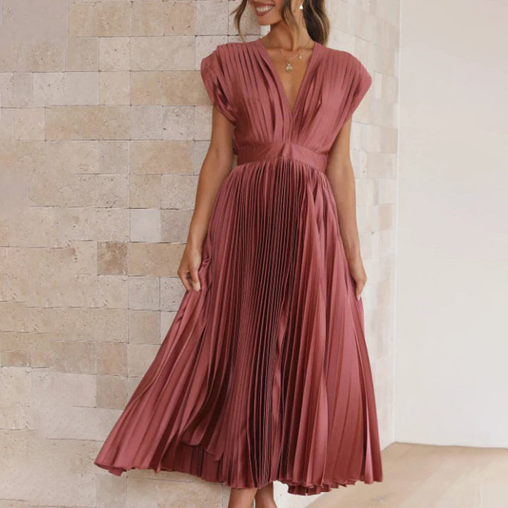 Ellis & Johnson™ | Vestido Midi Plisado Clásico