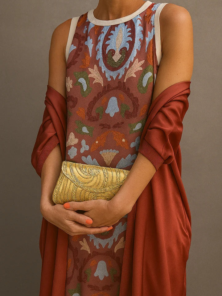 "Vestido Cape Celeste" (the title remains the same as it is already in Spanish). If you meant to translate it into English, it would be "Sky Blue Cape Dress." Please clarify if you need a different type of modification!