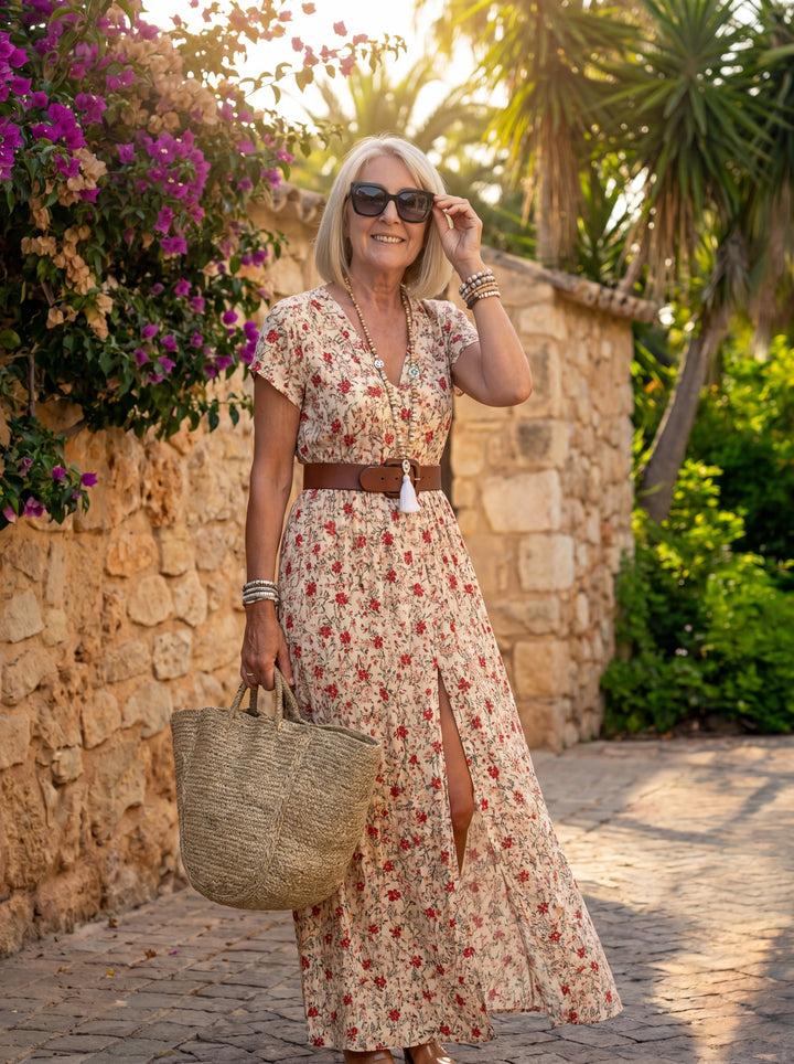 Joselin – Vestido largo bohemio y fluido con cinturilla