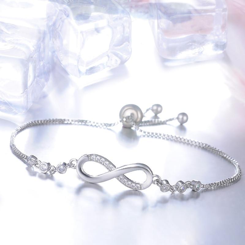 Pulsera Ajustable Infinita de Plata
