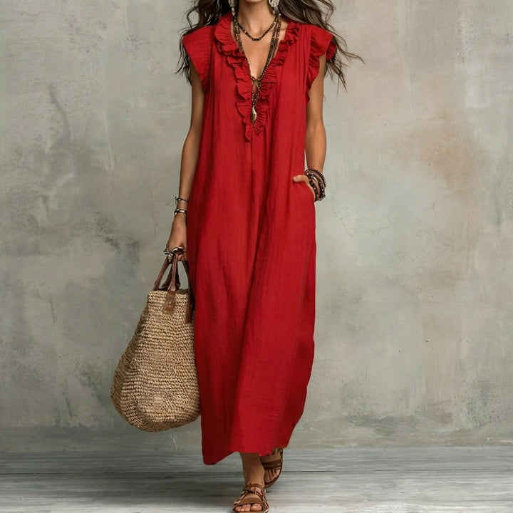 Josefina™ | Vestido de Lino con Volantes