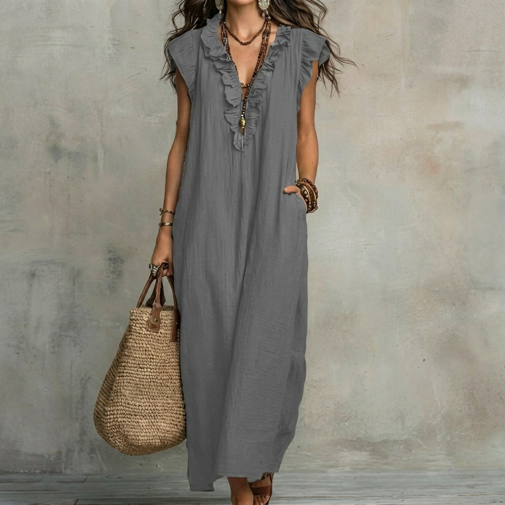 Josefina™ | Vestido de Lino con Volantes