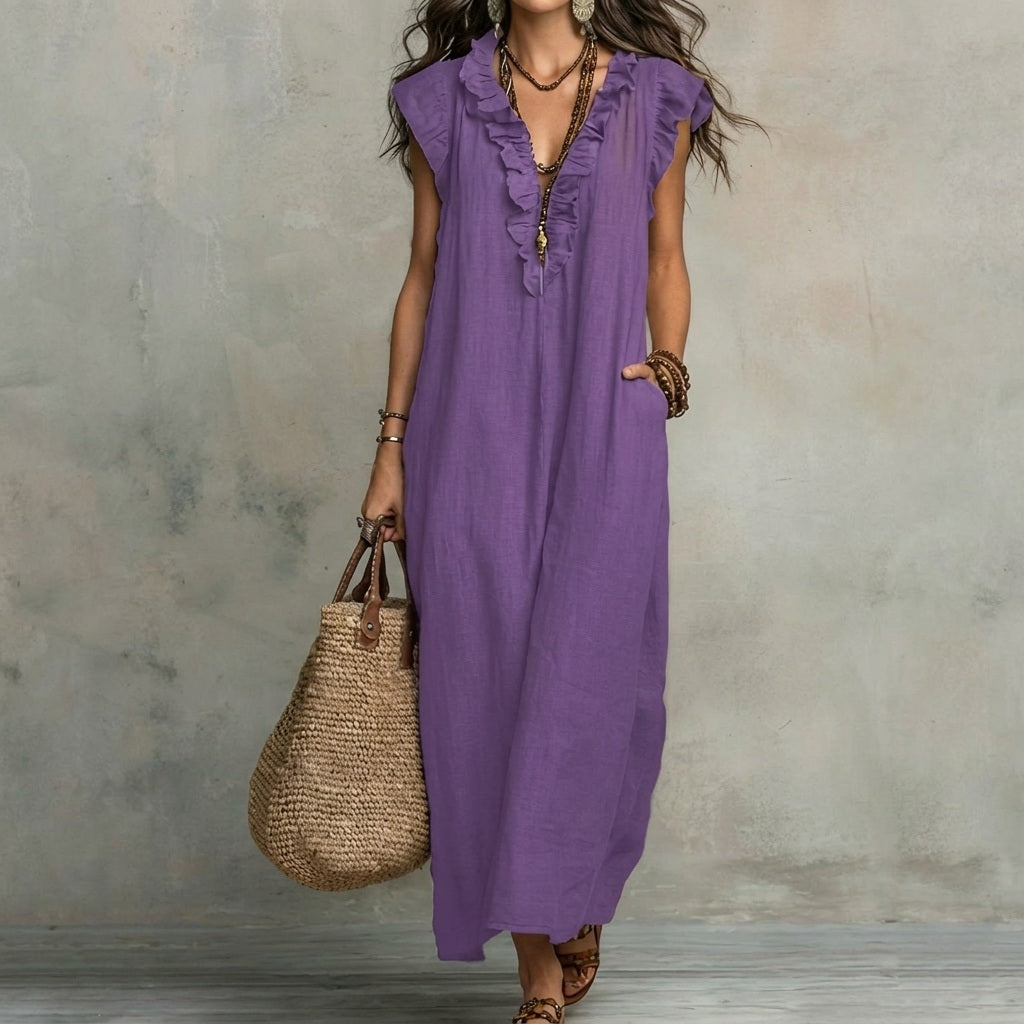 Josefina™ | Vestido de Lino con Volantes