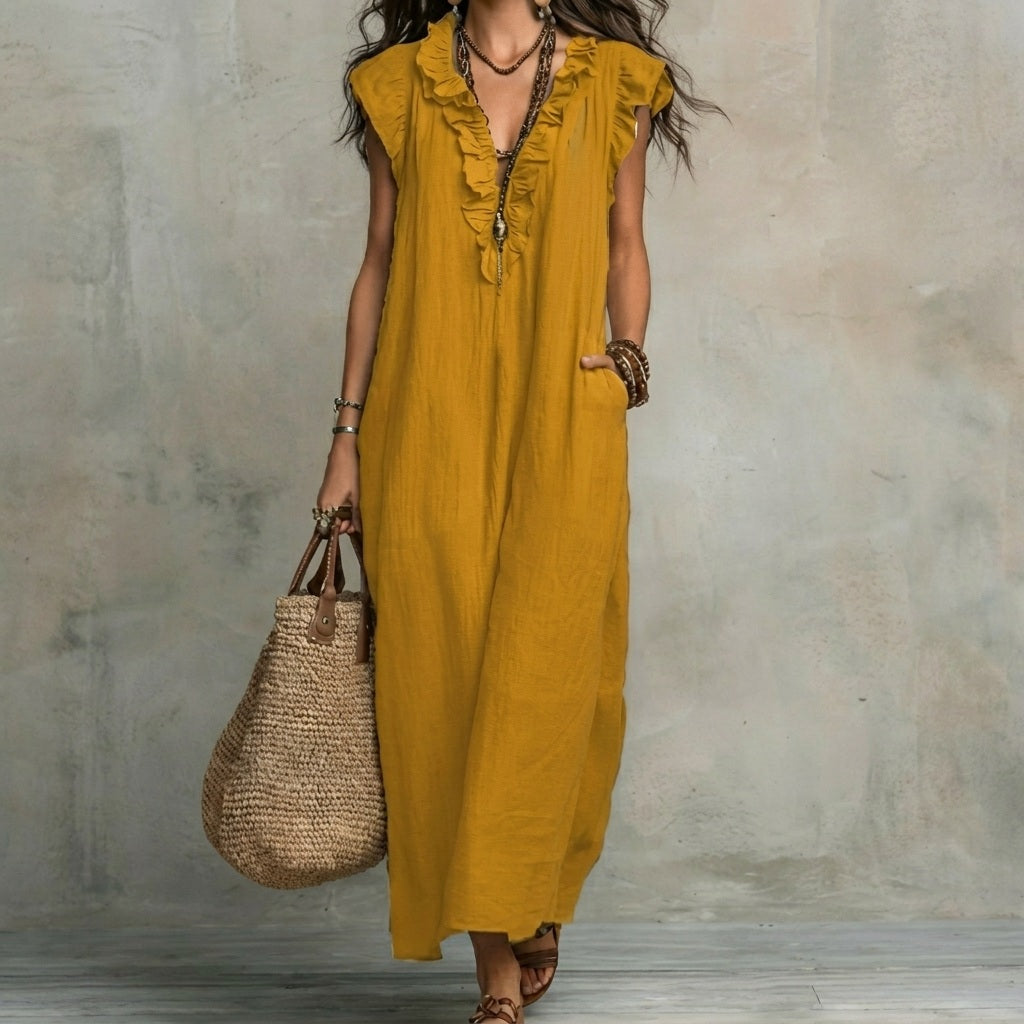 Josefina™ | Vestido de Lino con Volantes