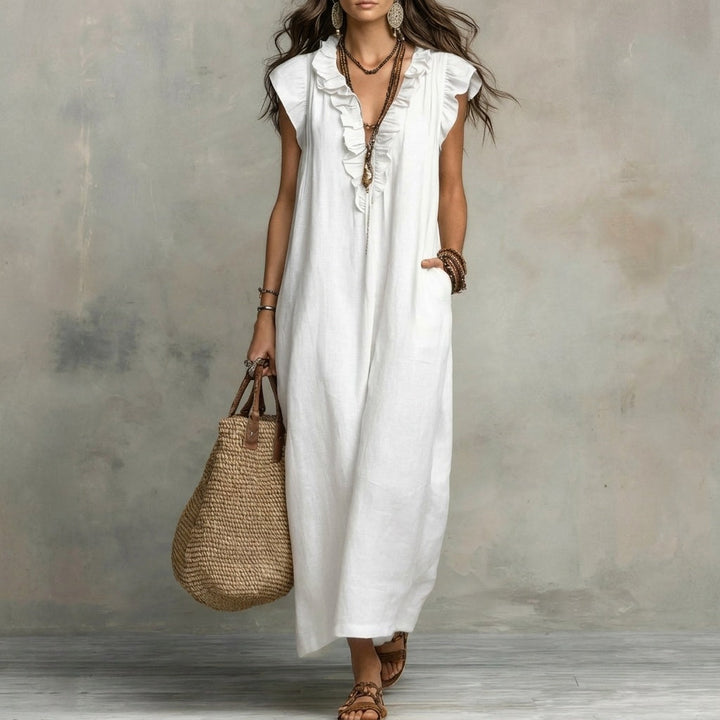 Josefina™ | Vestido de Lino con Volantes