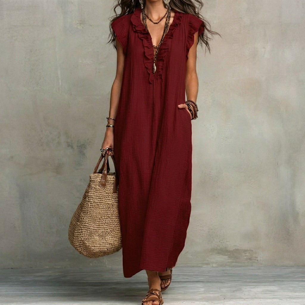 Josefina™ | Vestido de Lino con Volantes