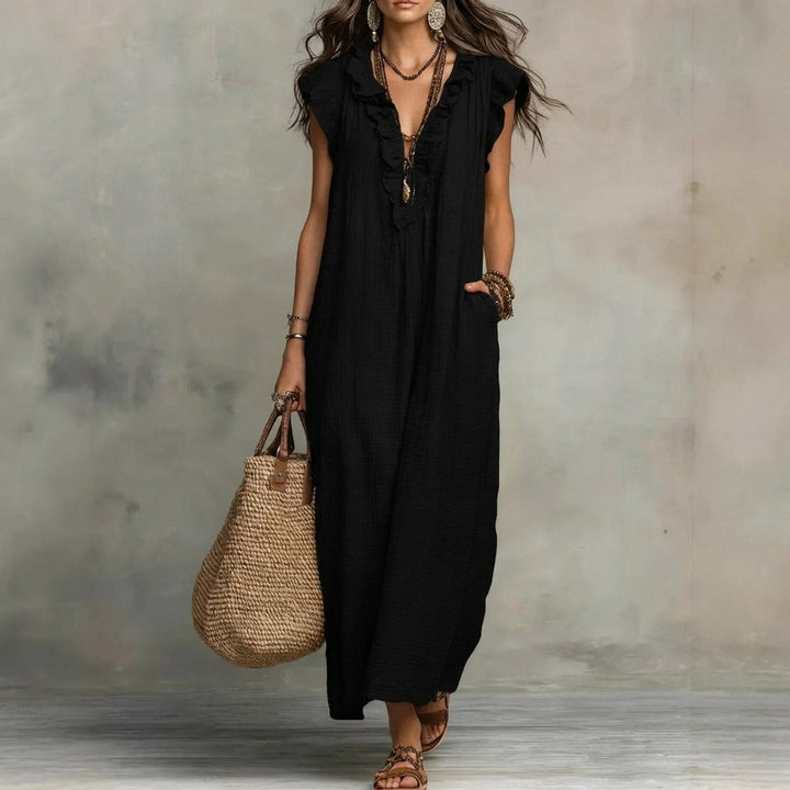 Josefina™ | Vestido de Lino con Volantes