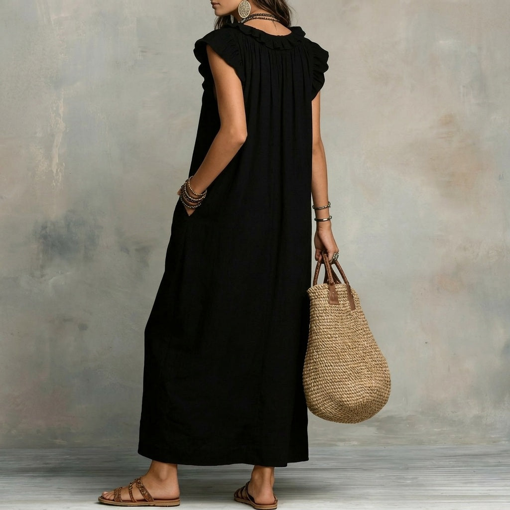 Josefina™ | Vestido de Lino con Volantes