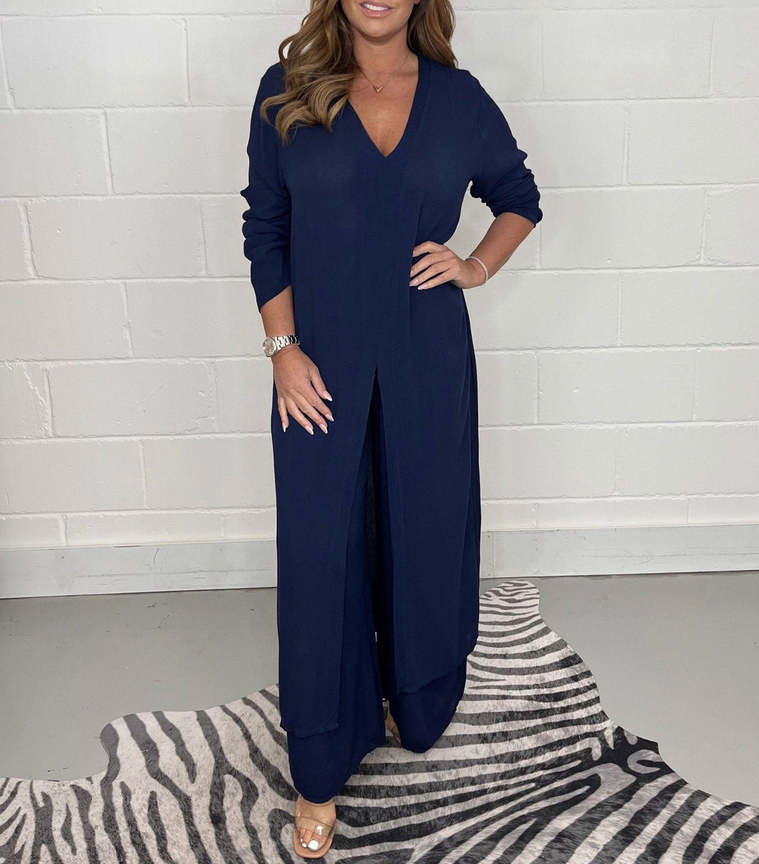 Cherly™ Conjunto de Dos Piezas Cómodo | Blusa Fluida y Pantalón Ancho