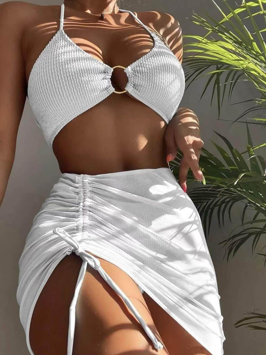 Bikini Halter de Color Uniforme