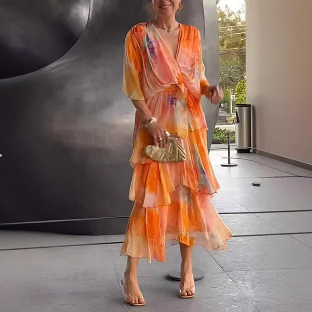 Ellis & Johnson™ | Vestido Floral de Sol en Capas