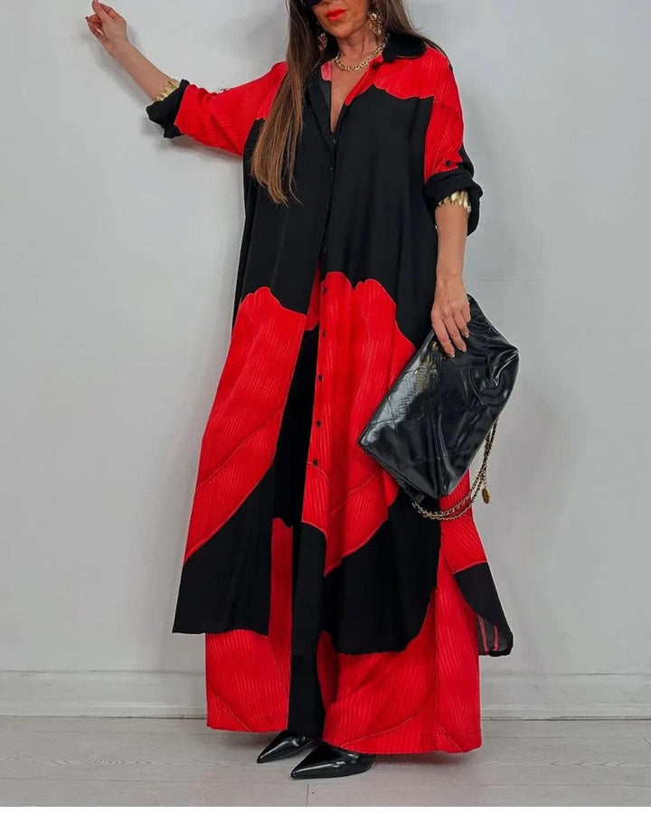 Conjunto de Patchwork con Escote en V Color Lila