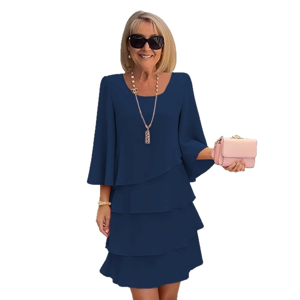 María – Vestido midi elegante con volantes