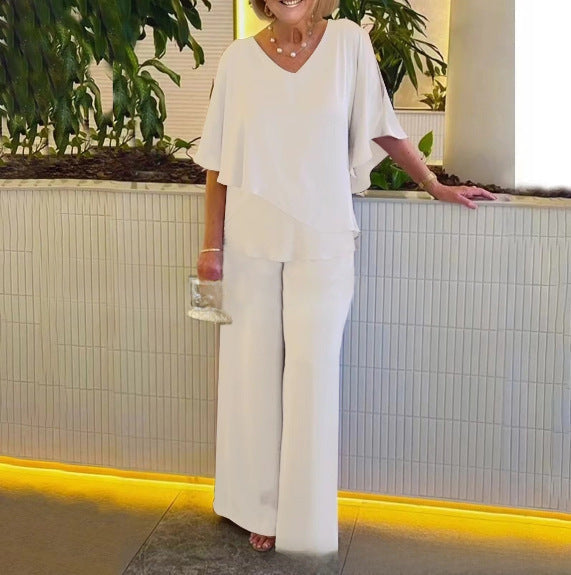Martha | Conjunto Elegante de Dos Piezas con Pierna Ancha.