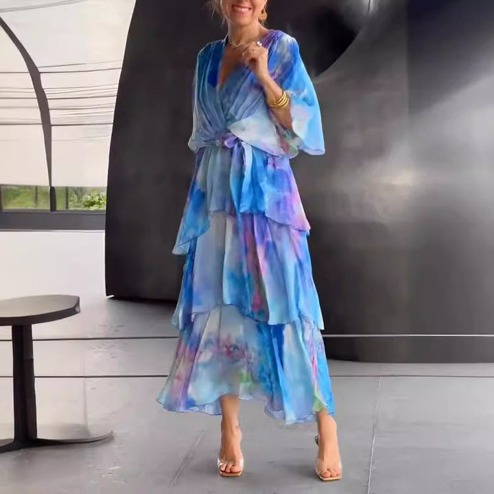 Ellis & Johnson™ | Vestido Floral de Sol en Capas