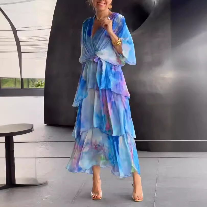 Ellis & Johnson™ | Vestido Floral de Sol en Capas